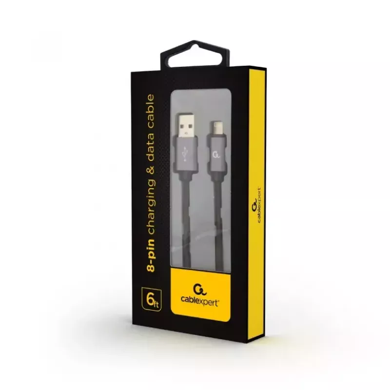 Mobile phone cable GEMBIRD USB A to Lightning CCB-MUSB2B-AMLM-6 1.8 m USB 2.0 Black