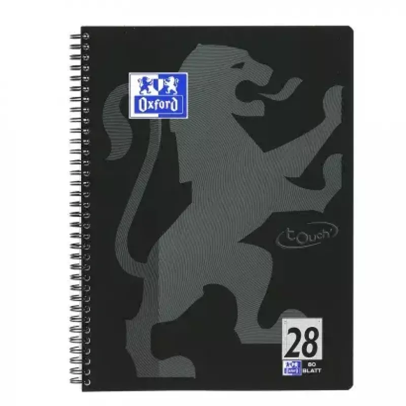 Writing Notebook Oxford 400121610 A4+ 160 Sheets Black Grey