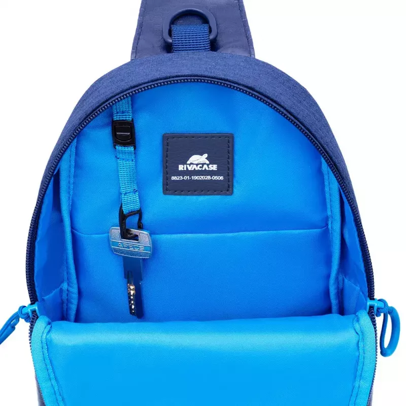 Sling case Rivacase Dijon 25.6 cm (10.1 inch) Blue Carrying handle Shoulder strap
