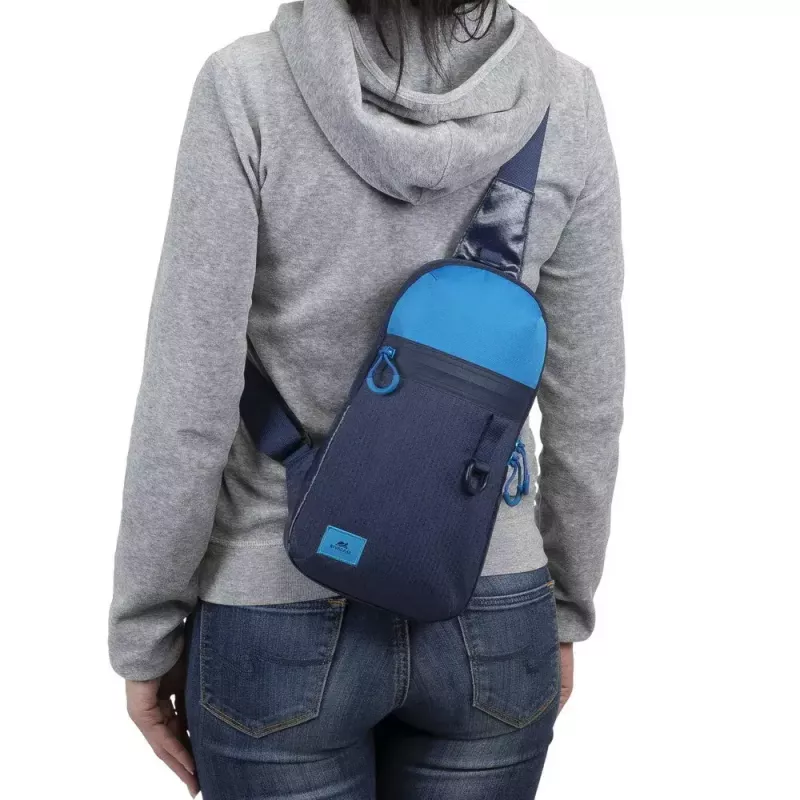 Sling case Rivacase Dijon 25.6 cm (10.1 inch) Blue Carrying handle Shoulder strap