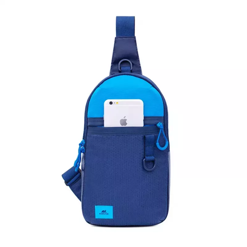 Sling case Rivacase Dijon 25.6 cm (10.1 inch) Blue Carrying handle Shoulder strap