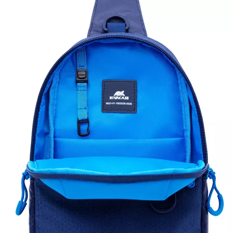 Sling case Rivacase Dijon 25.6 cm (10.1 inch) Blue Carrying handle Shoulder strap