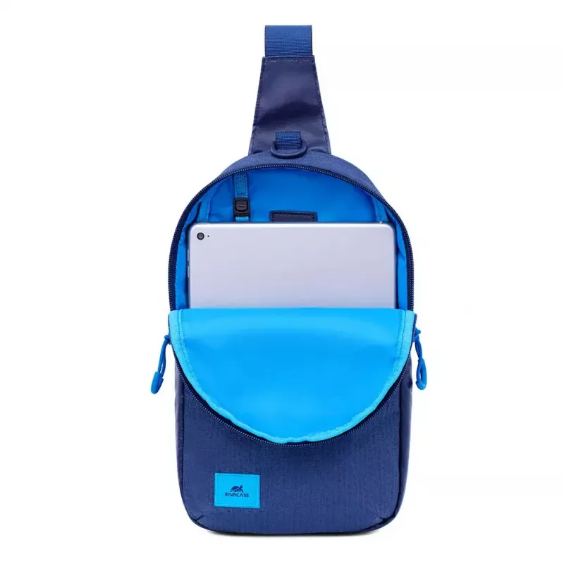 Sling case Rivacase Dijon 25.6 cm (10.1 inch) Blue Carrying handle Shoulder strap