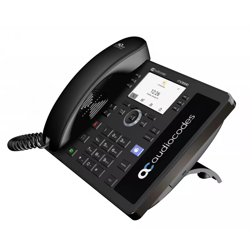 AudioCodes Teams C435HD-R IP-Phone PoE GbE black, IP Phone, Black, Wired handset, Android, SIP info, Buttons