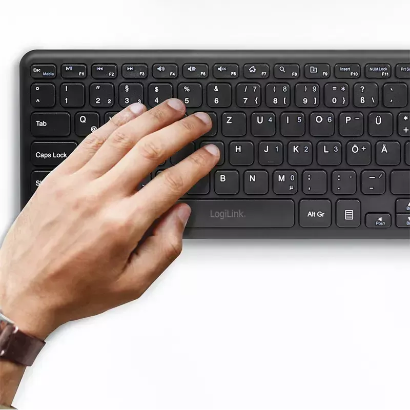 Keyboard LogiLink ID0188 Home RF Wireless QWERTZ Black