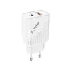 Indoor Charger SAVIO LA-04 USB Type-A & Type-C, 18W, PD 3.0 Quick Charge, 2x USB-A + 1x USB-C, 100–240V, white