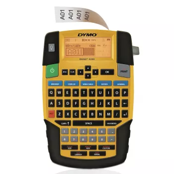 DYMO RHINO 4200 Industrial Label Maker | QWERTY Keyboard & Time-Saving Hot Keys | Durable Label Printer for Job Sites and Heavy-Duty Labelling Jobs
