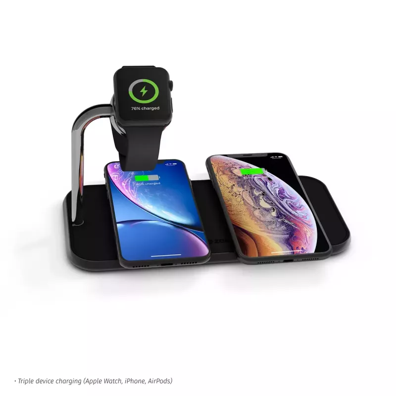 Wireless Charger ZENS Dual+Watch Aluminium Black