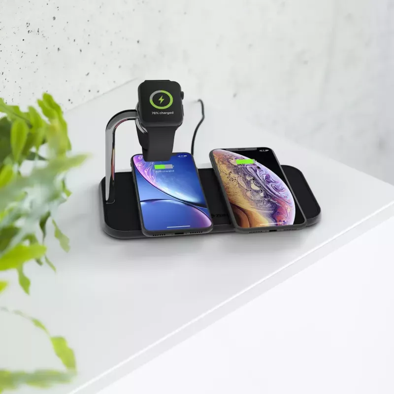 Wireless Charger ZENS Dual+Watch Aluminium Black