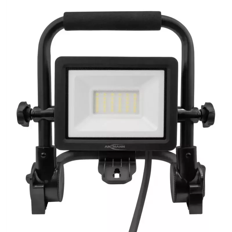 Flood work light ANSMANN FL20W-AC 20 W LED, 2200 lm, 230 V, beam angle 110°, cord 1.8 m, black