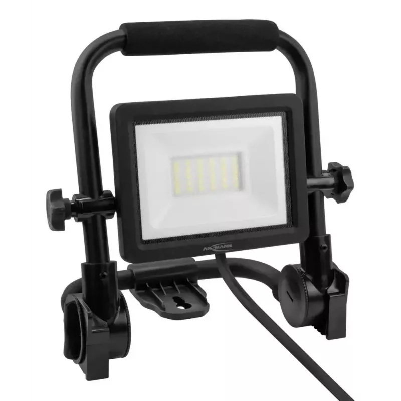 Flood work light ANSMANN FL20W-AC 20 W LED, 2200 lm, 230 V, beam angle 110°, cord 1.8 m, black
