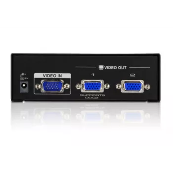 ATEN 2-Port VGA Video Splitter (450 MHz), VGA, 2x VGA, 2048 x 1536 pixels, Black, Metal, QXGA