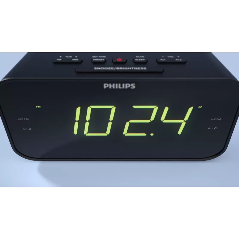Philips TAR3306/12 alarm clock Digital alarm clock Black