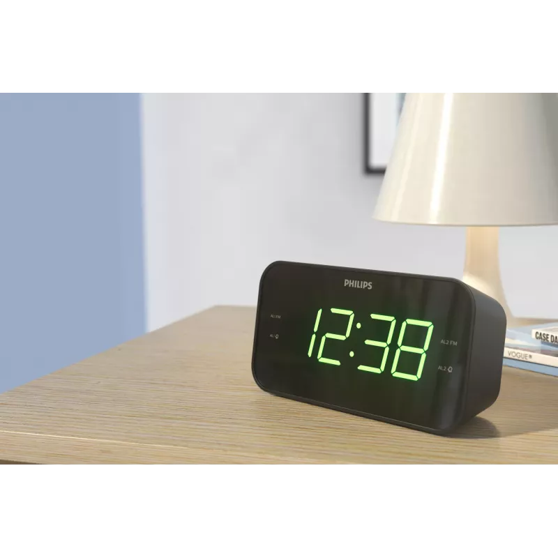 Philips TAR3306/12 alarm clock Digital alarm clock Black