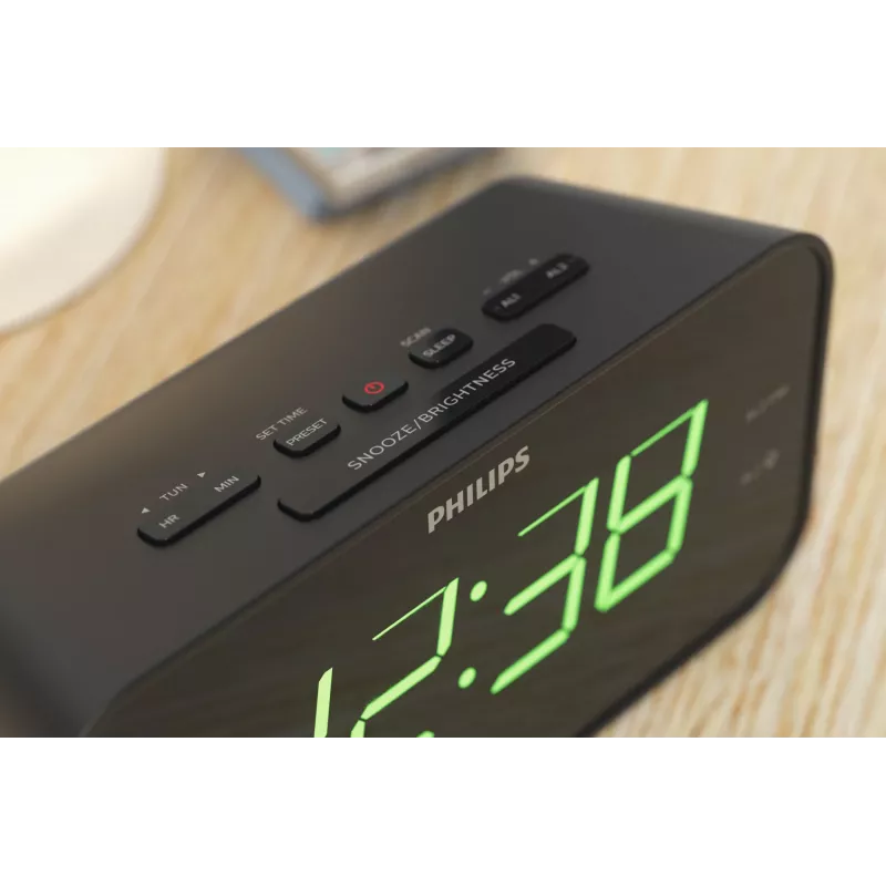 Philips TAR3306/12 alarm clock Digital alarm clock Black