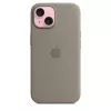 Silicone Case Apple iPhone 15 MagSafe Clay Cover Brown