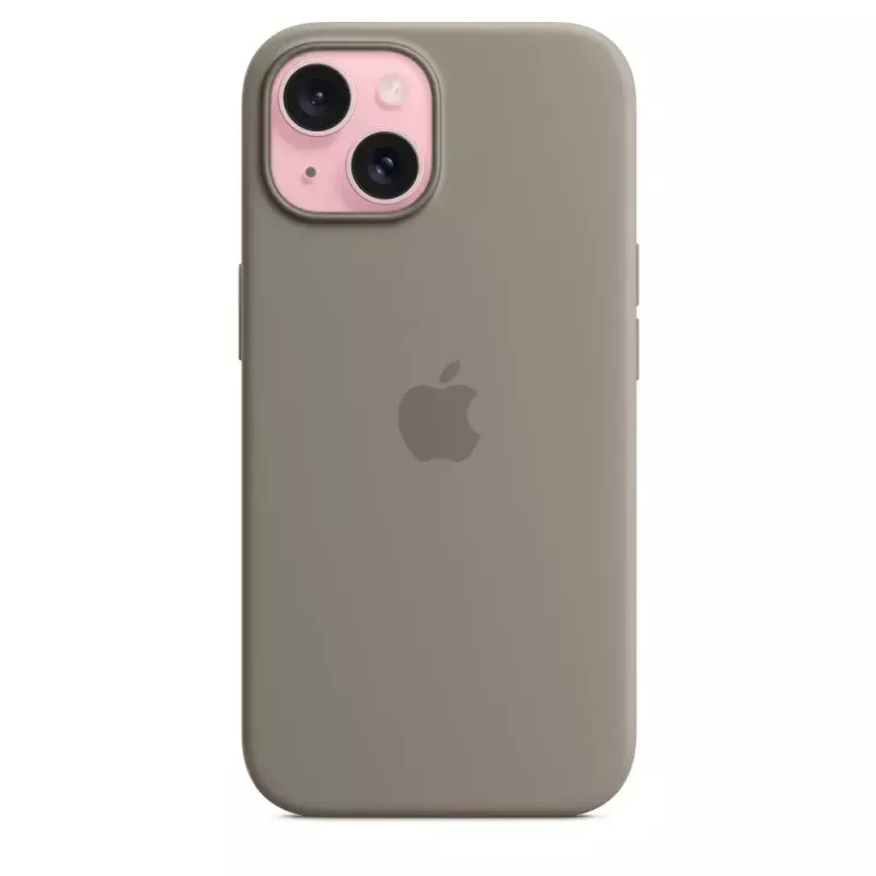 Silicone Case Apple iPhone 15 MagSafe Clay Cover Brown