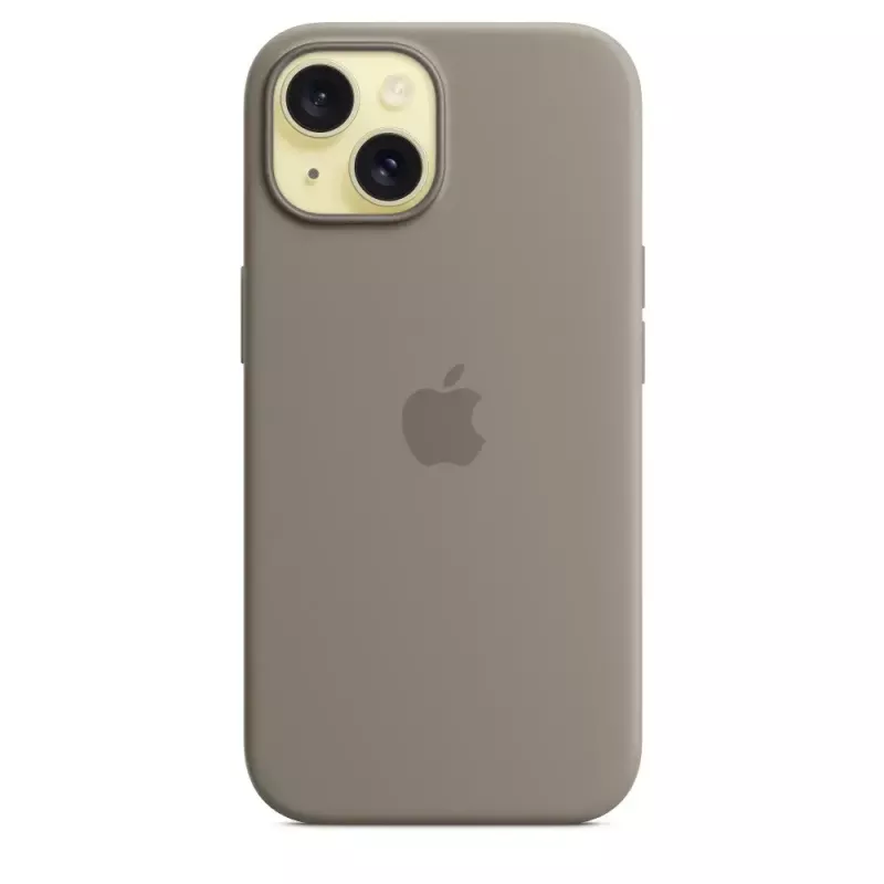 Silicone Case Apple iPhone 15 MagSafe Clay Cover Brown