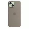 Silicone Case Apple iPhone 15 MagSafe Clay Cover Brown