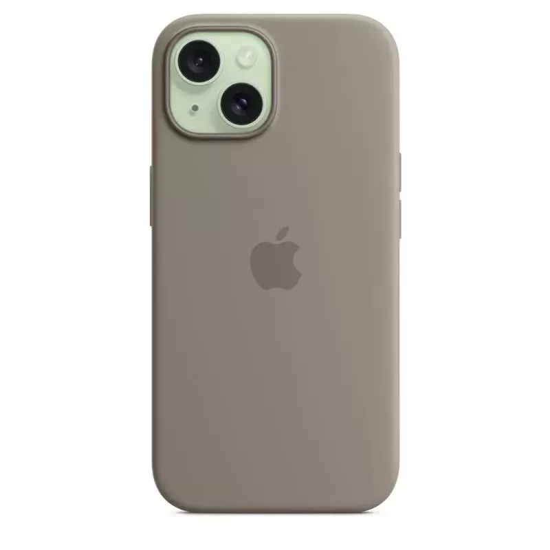 Silicone Case Apple iPhone 15 MagSafe Clay Cover Brown