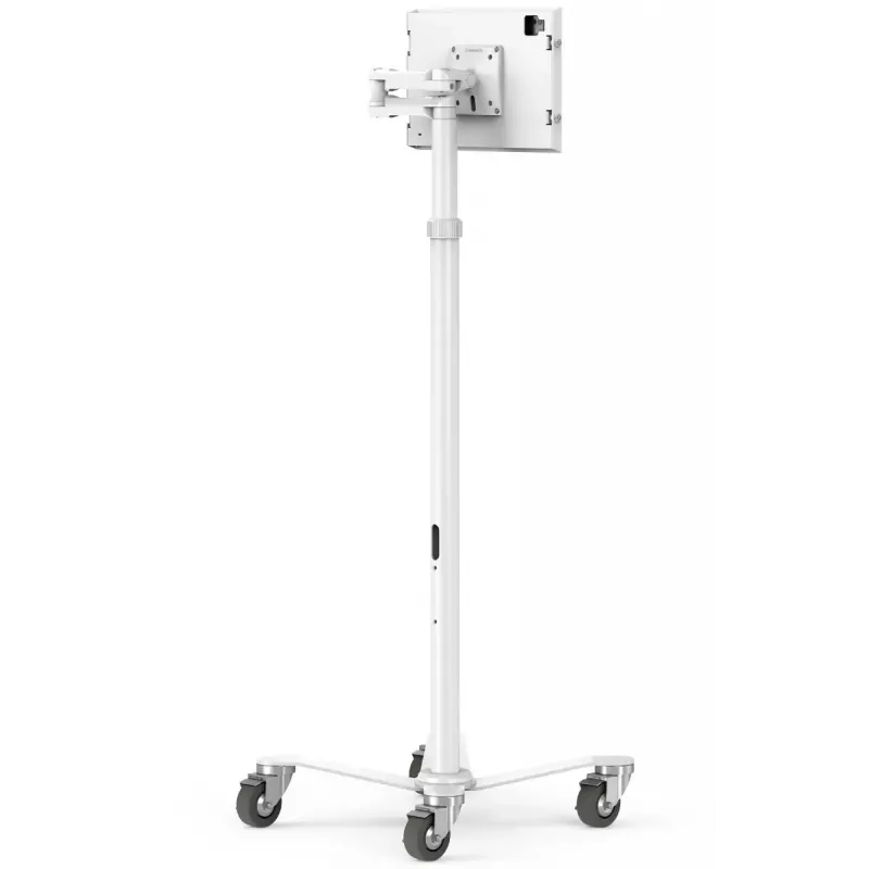 Rolling Cart Enclosure for iPad Pro 13 inch — ram mount Apex Rise Freedom Extended, White, fits M4 & M5, includes 4 keys