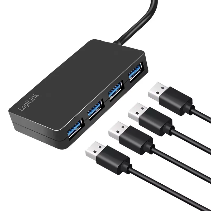 LogiLink USB 3.2 Gen1 4-port hub black 5000 Mbit/s ABS