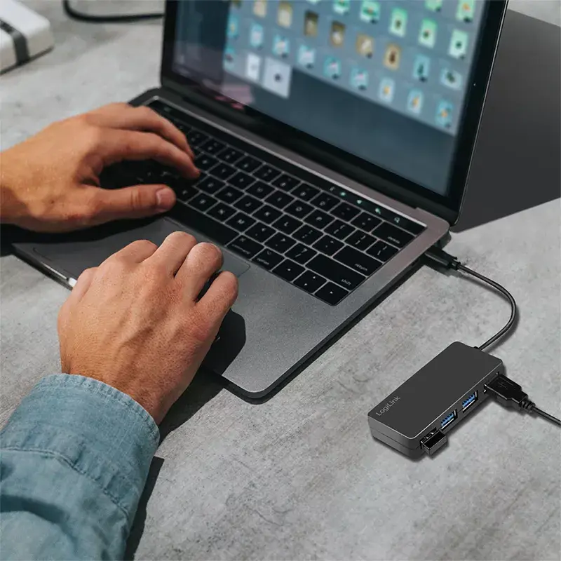LogiLink USB 3.2 Gen1 4-port hub black 5000 Mbit/s ABS
