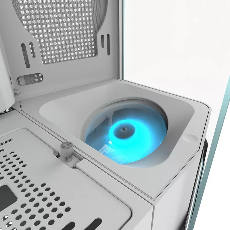 PC Midi Tower Case Cougar FV270 — White, supports ATX/ EATX/ Micro-ITX, 2×3.5 inch + 2×2.5 inch, 120/140 mm fans
