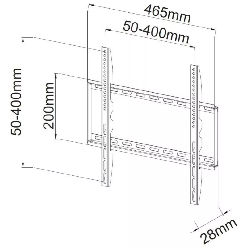 Techly Fixed Slim Wall Mount LED TV LCD 23-55 Black” ICA-PLB 162M