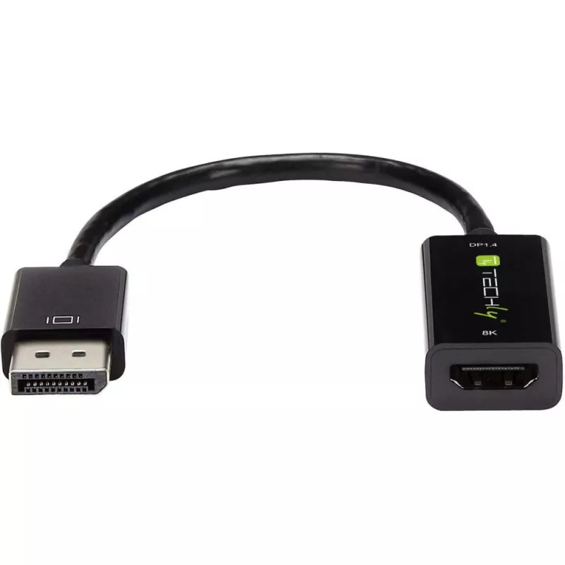 Techly IADAP DP-HDMIF8K video cable adapter 0.2 m DisplayPort HDMI Type A (Standard) Black