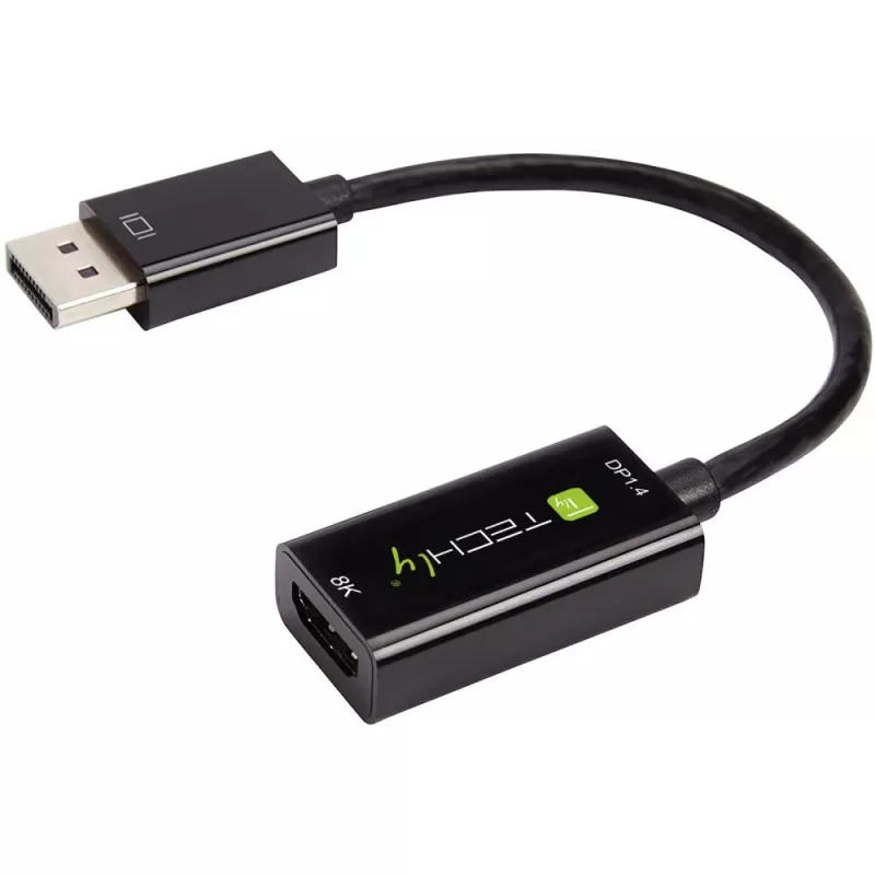 Techly IADAP DP-HDMIF8K video cable adapter 0.2 m DisplayPort HDMI Type A (Standard) Black