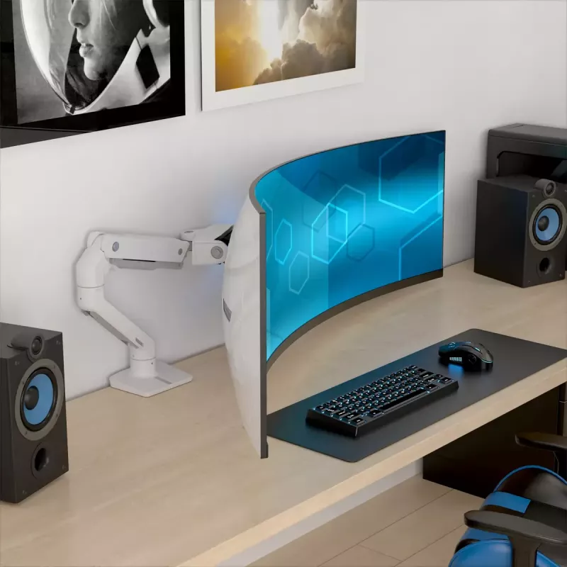 Ergotron HX Series HX ARM WITH VERY HEAVY DUTY PIVOT WALL WHITE FOR 1000R 57 inch MONITORS