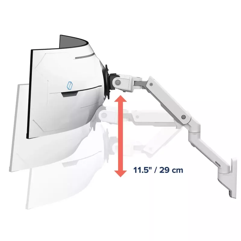 Ergotron HX Series HX ARM WITH VERY HEAVY DUTY PIVOT WALL WHITE FOR 1000R 57 inch MONITORS