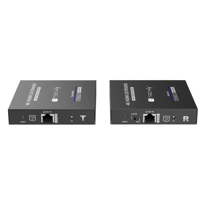 Techly IDATA-EXT-676 AV transmitter & receiver Black