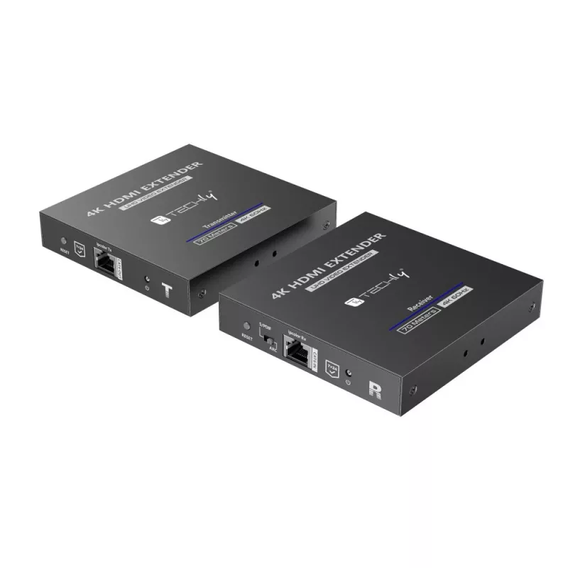 Techly IDATA-EXT-676 AV transmitter & receiver Black