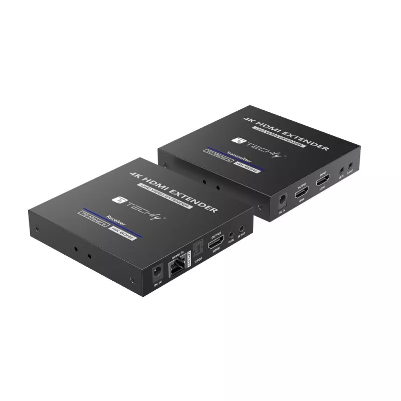 Techly IDATA-EXT-676 AV transmitter & receiver Black