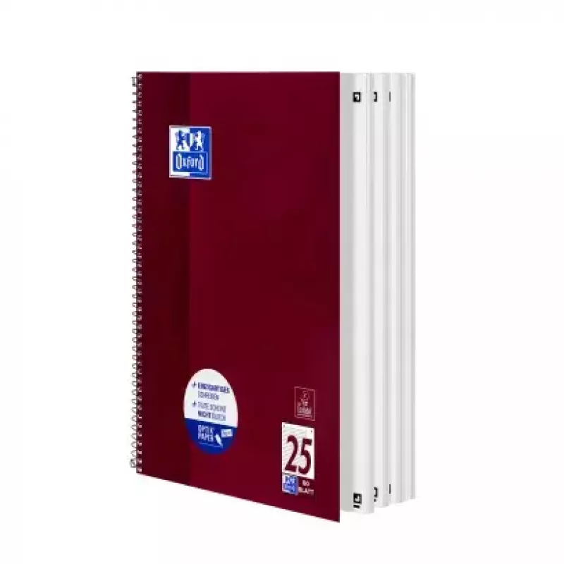 Writing Notebook Oxford 100050355 A4 80 Sheets Bordeaux
