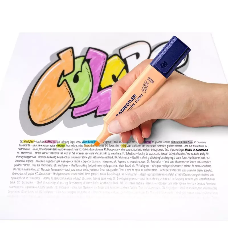 Marker Staedtler 364 C 10 pc(s) Chisel tip Black Brown Light Blue Light grey Lime Mint Peach Pink Violet Yellow