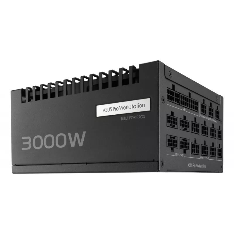 Power supply unit ASUS Pro WS 3000 W ATX 3.1 80 PLUS Platinum fully-modular, 20+4 pin, 4×16-pin PCIe, 12×SATA, black