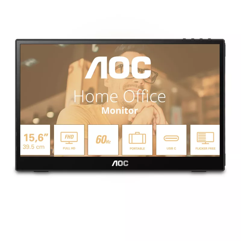 AOC 16T3EA portable TV/monitor Black 39.6 cm (15.6 inch) 1920 x 1080 pixels
