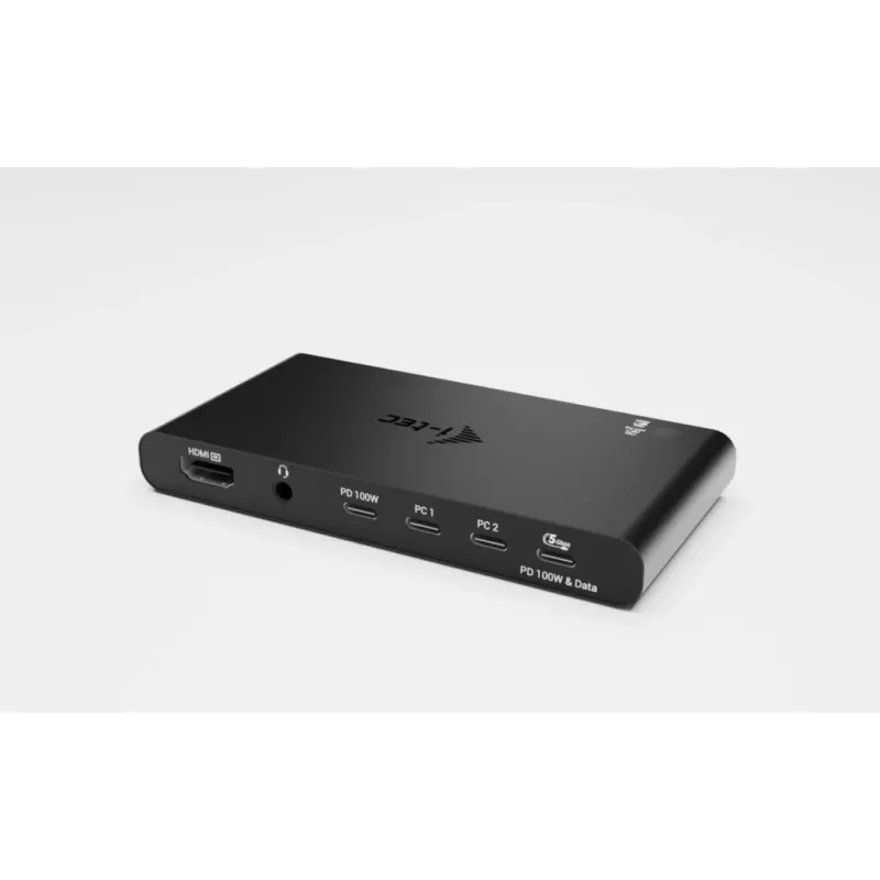 KVM Docking Station i-tec for 2 hosts HDMI, USB-C host interface, PD 2×100W, 4K@60Hz, 2×USB-A