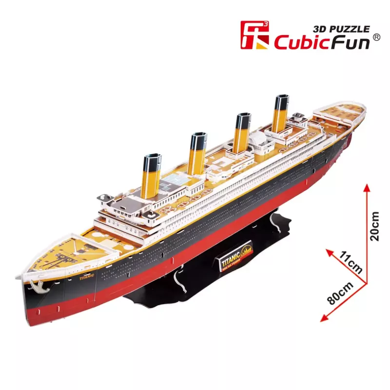 3D Puzzle Cubicfun Titanic Big T4011H — 1024 pieces, scale model ship