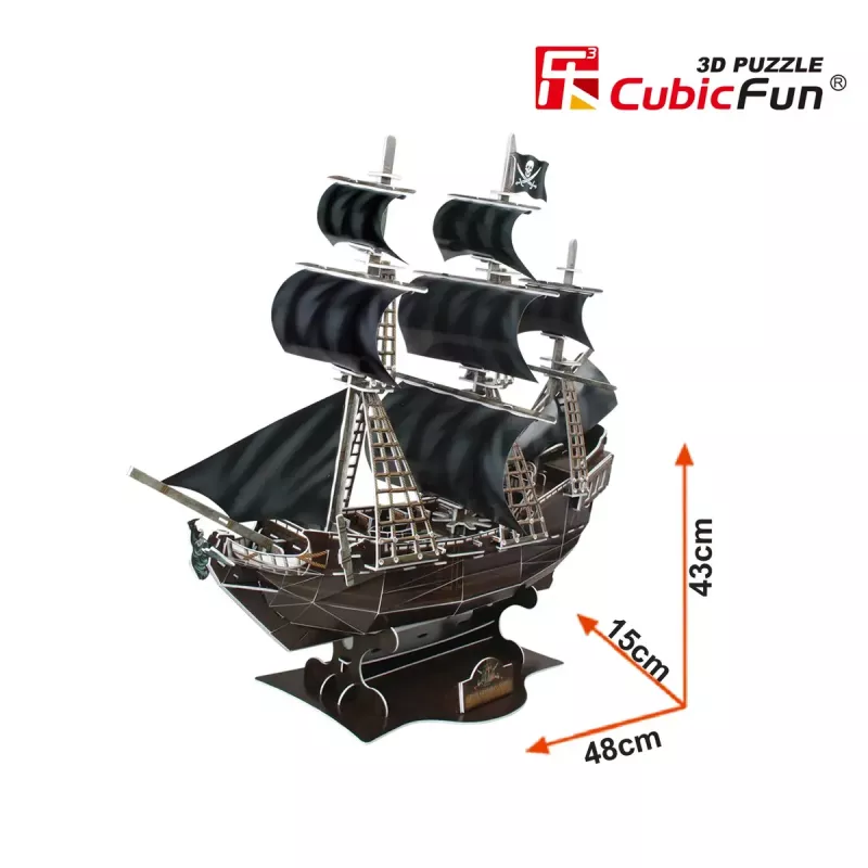 3D Puzzle CubicFun Pirate Ship 'Queen Anne's Revenge' Model T4005H, Cardboard Assembly