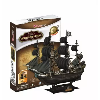 3D Puzzle CubicFun Pirate Ship 'Queen Anne's Revenge' Model T4005H, Cardboard Assembly