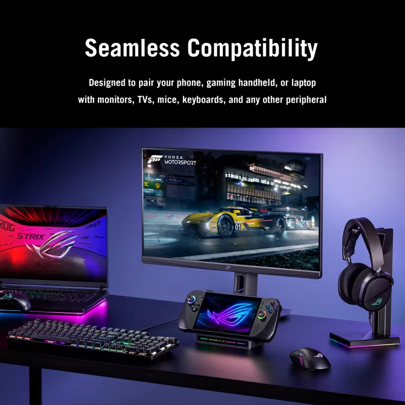 Docking station ASUS ROG Bulwark Dock 2025 DG300 USB Type-C, 1x RJ-45, 1x HDMI, black, 160×74×25.5 mm