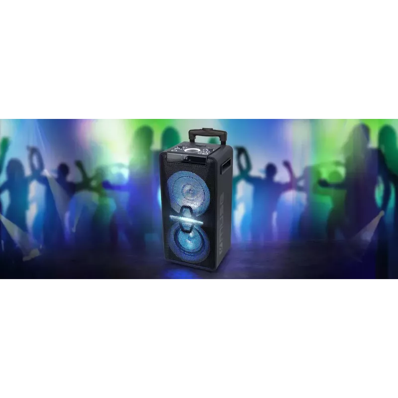 Portable speaker Muse M-1920 DJ — 300 W RMS, AC powered, 3.5 mm input, 256×287×534 mm, 7 kg, black