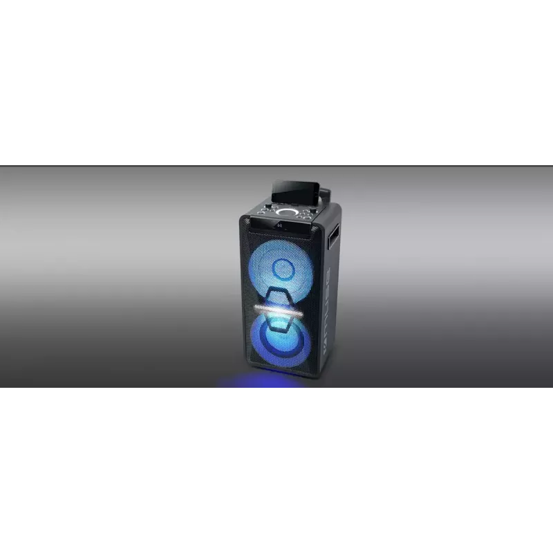 Portable speaker Muse M-1920 DJ — 300 W RMS, AC powered, 3.5 mm input, 256×287×534 mm, 7 kg, black
