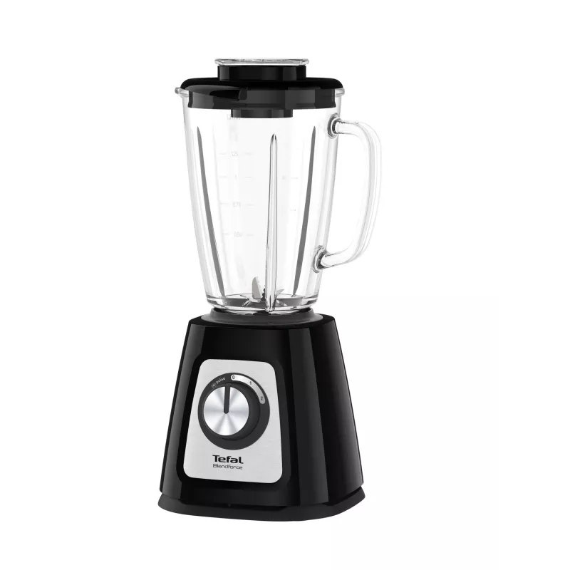 Tabletop blender Tefal BL4358 — 800 W, 1.25 L glass jar, ice crushing, black/brushed steel