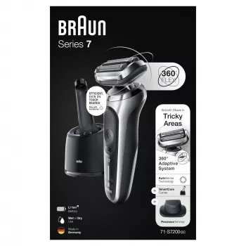 Foil shaver Braun Series 7 71-S7200c Black Silver Lithium-Ion 50 min