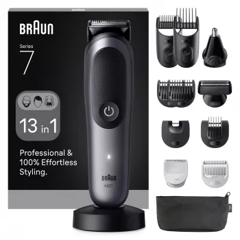 Trimmer BRAUN 80789908 Dark Grey — 21 length steps, Lithium‑Ion, 120 min run time, AC/Battery